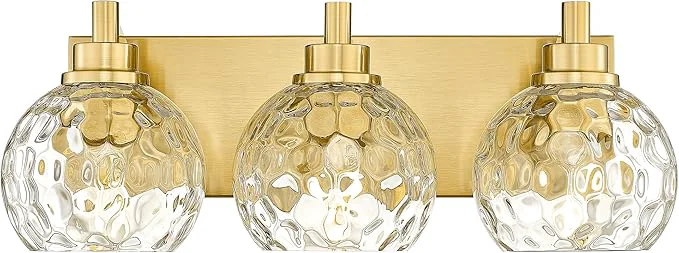 Excellent Bathroom Light Fixtures Over Mirror 3-Light Brushed Gold Vanity Light Responsible