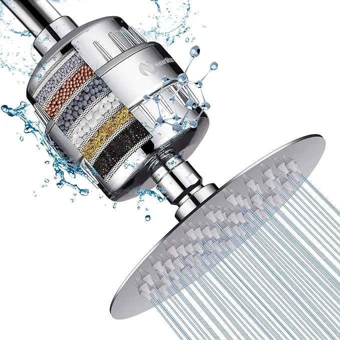 Top-Quality NearMoon Shower Head and 15 Stage Shower Filter Combo High Pressure Filtered Artisan