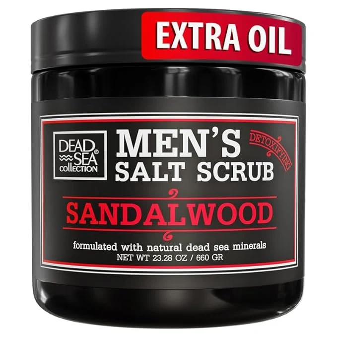 Contemporary Salt Body Scrub Sandalwood For Men – Moisturizes Exfoliates Nourishes Skin – Flexible