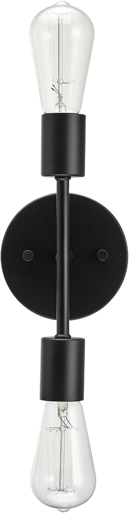 Advanced Globe Electric 2-Light Reversible Vanity Light Matte Black Minimalist Functional