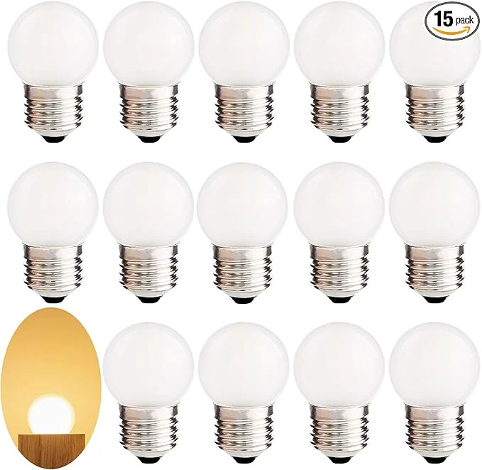Safe G40 1.5W Low Wattage Led Bulb Equivalent 15 Watt Light Bulbs Standard E26 Base High-Quality