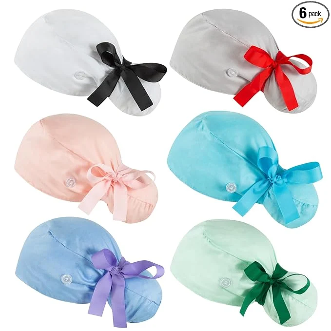 Optimized Scrub Caps Women Bouffant Scrub Hats Caps Nurses Adjustable Working Cap Reliable