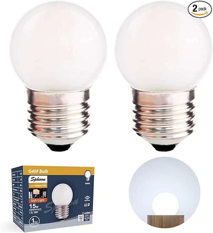 Quality G40 1.5w Dim Led Bulb Equivalent 15 Watt Light Bulbs Standard E26 Base Frosted Reliable