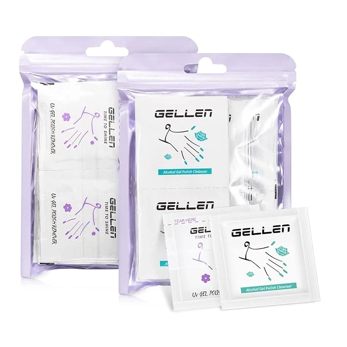 Soft Gellen 100 Pack Nail Cleanser Pads and Polish Remover Pads Acetone Nail Polish Lightweight