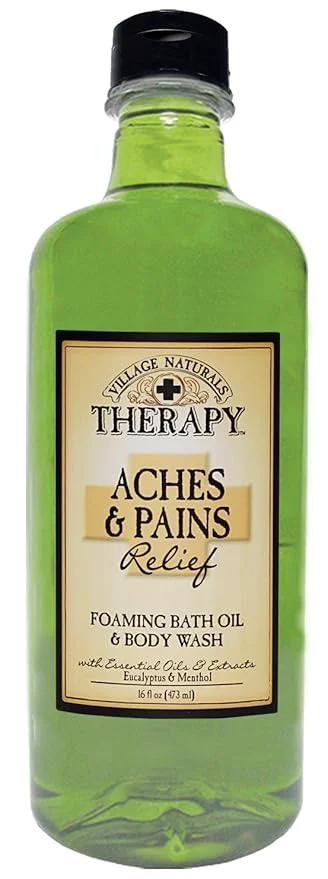 Superior Village Naturals Therapy Foaming Bath Oil Aches and Pains 16 Ounce Organic