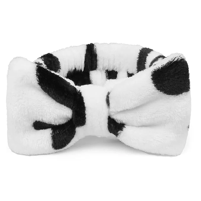 User-Friendly Huachi Spa Headbands for Women Washing Face Cow Print Soft Microfiber Hair Enhanced