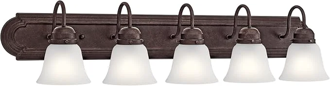 Top-Quality Kichler 36 5-Light Vanity Bath Light in Tannery Bronze Powder Finish Modern Clean