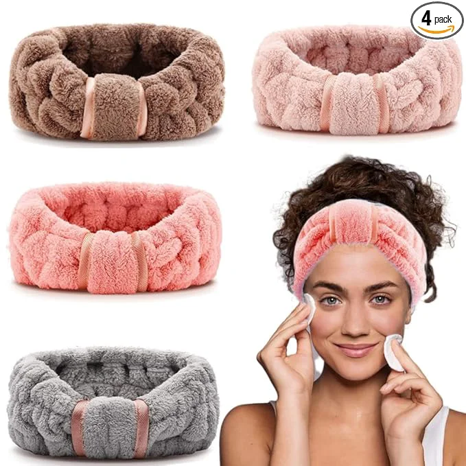 Verified 4 Pack Microfiber Towel Headbands High-Grade