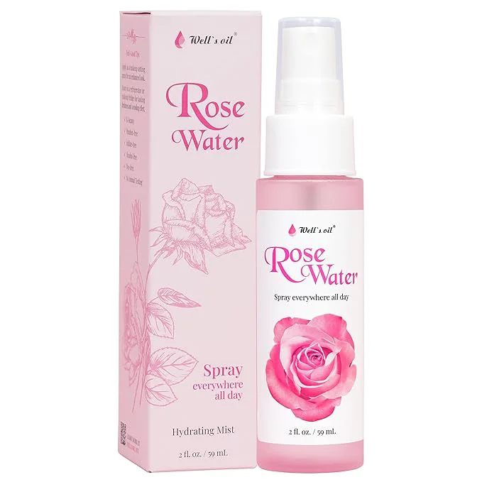 Outstanding Well's Oil Rosewater Face Hair Mist Spray Floral Rosewater Hydrosol Classic