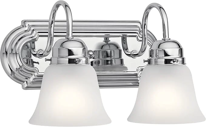 Fast Kichler 12.25 2-Light Vanity Bath Light in Chrome Modern Bathroom Light Traditional