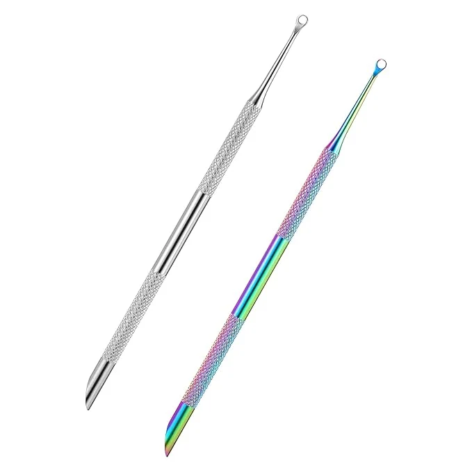 Dependable 2PCS Pre Treatment Cuticle Pusher Dual Ended Cuticle Remover Stainless Steel Smooth