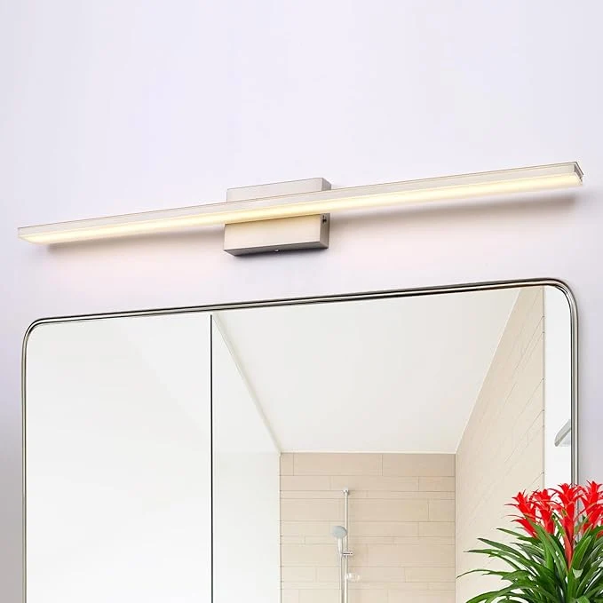 Stylish 39.4 inch Brushed Nickel Bathroom Vanity Light Bar 5CCT Dimmable Bathroom Light High-Quality