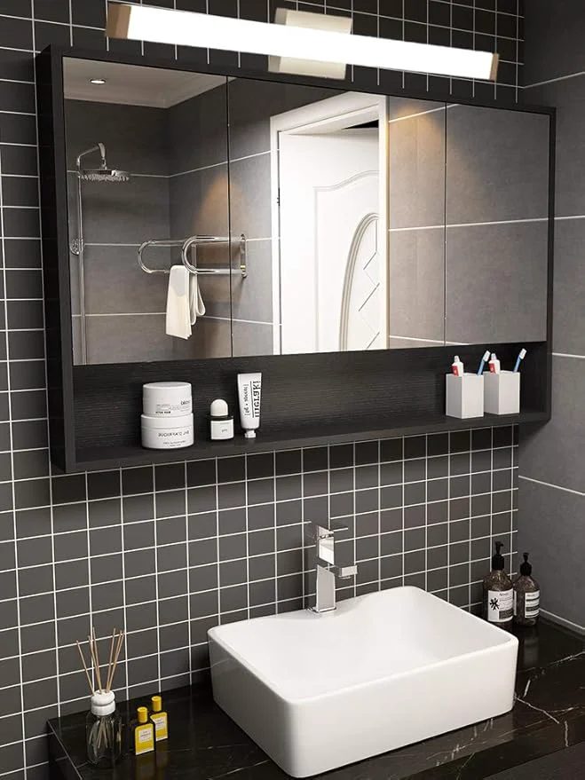 Solid LED Bathroom Vanity Light Fixtures 33.5in Brushed Nickel Dimmable18W 4000K Luxury