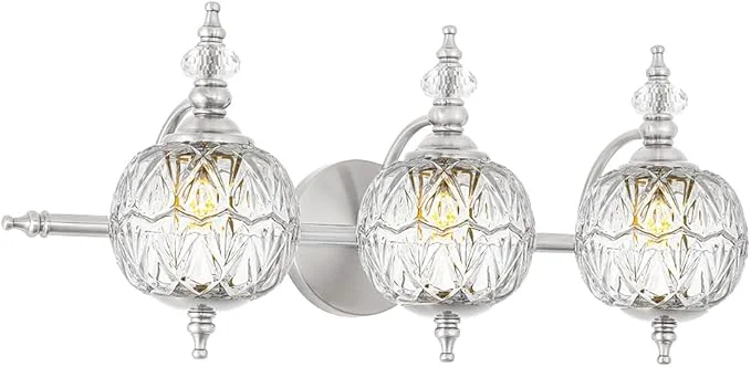 Outstanding Brushed Nickel Bathroom Vanity Light Fixture Vintage Style Selected