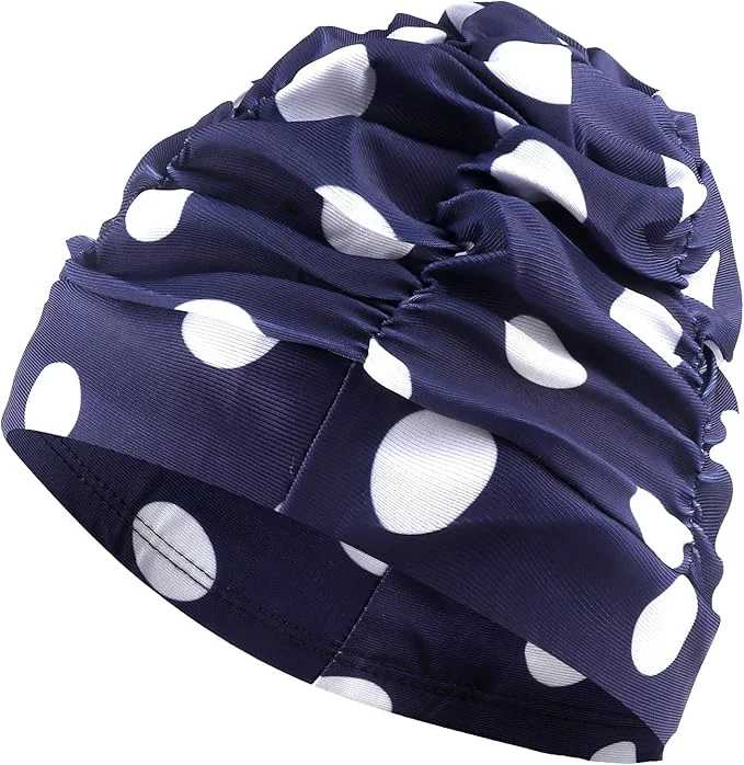 Carefully Designed Swim Caps for Women Swimming Comfort Pleated Swimming Cap for Long Hair Minimalist