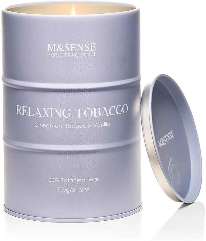 Verified M SENSE Vanilla Tobacco Scented Candles Large Natural Soy Candles 21.2oz 120 Professional