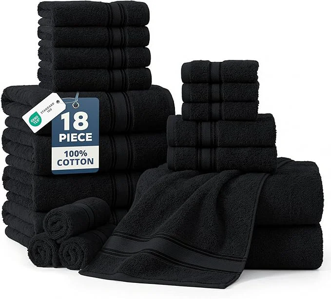 Reliable LANE LINEN Bath Towel Set of 18 – Premium Cotton 6 Bath 6 Hand 6 User-Friendly