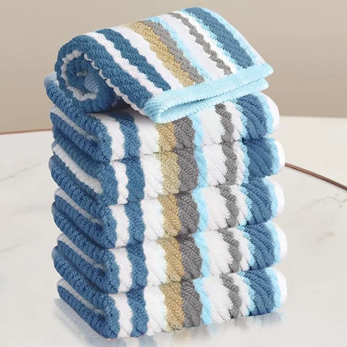 Exceptional VOOVA MOVAS Striped Wash Cloths Set Luxury Towel Set Optimized