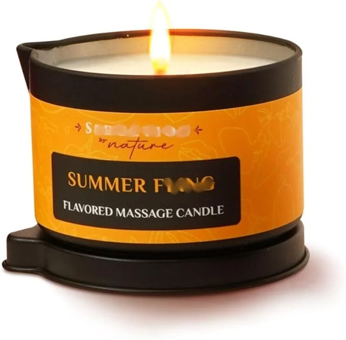 World-Class Tropical Scent Massage Oil Candle – Vegan Full Body Massage Therapy Home SPA Verified