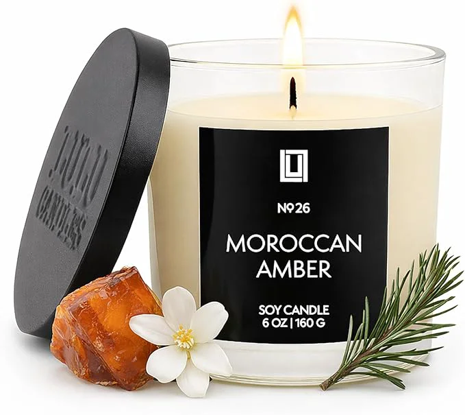 Innovative Lulu Candles Moroccan Amber Luxury Scented Soy Jar Candle Hand Poured in Superior