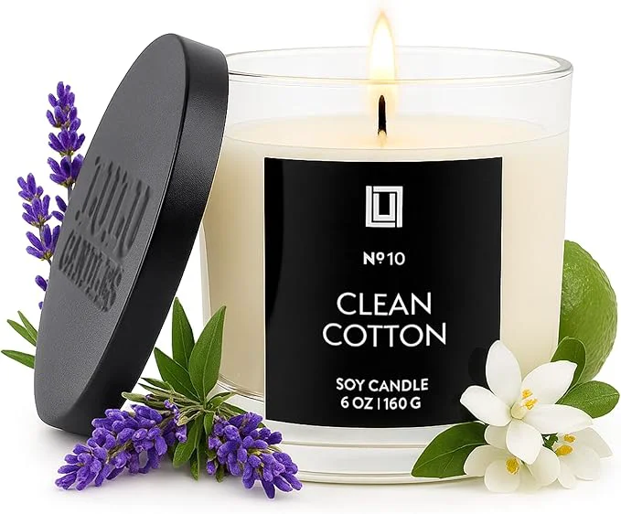 Exceptional Lulu Candles Clean Cotton Luxury Scented Soy Jar Candle Hand Poured in