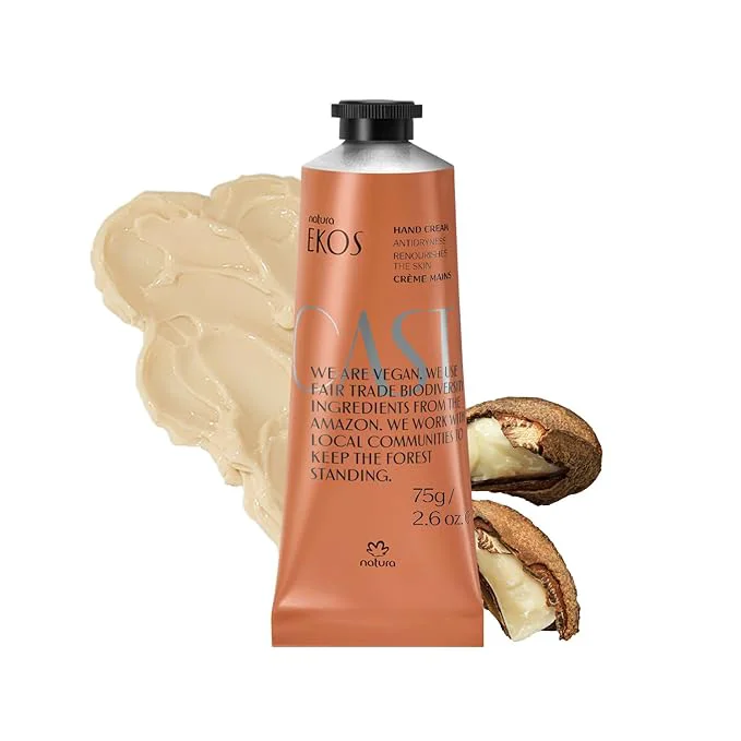 Excellent Natura - Brazil Nut Hand Cream - Anti-Dryness Castanha Hand Balm - 24-Hour Deep Reusable