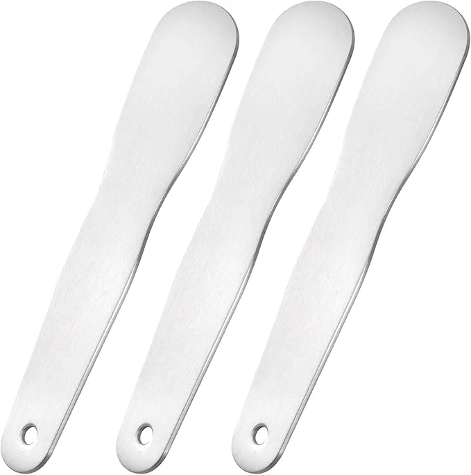 Smart Pndeyo 3pcs Mini Stainless Steel Makeup Spatula 3.35x0.69in Reusable Cosmetic Expertly Made