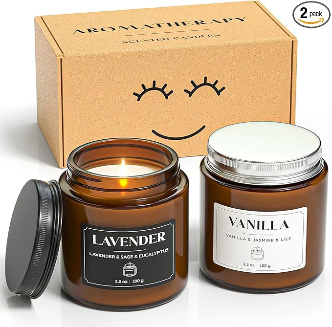 Smooth NORVENCE Scented Candles Gift Set Stress Relief Candles Enhanced