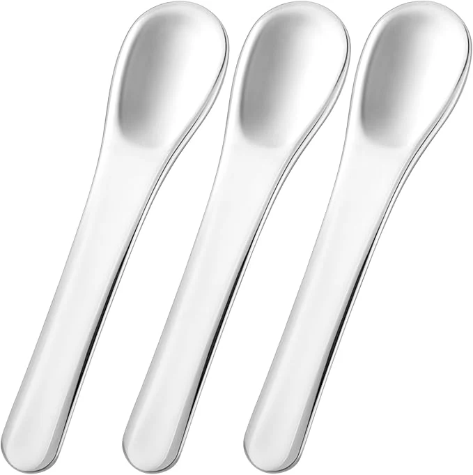 Advanced Pndeyo 3pcs Mini Stainless Steel Makeup Spatula Reusable Cosmetic Cream Solid