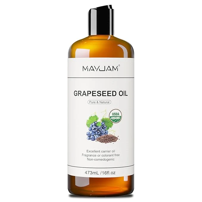 Healthy MAYJAM Organic Grapeseed Oil for Skin Hair 16 oz USDA Pure Reusable