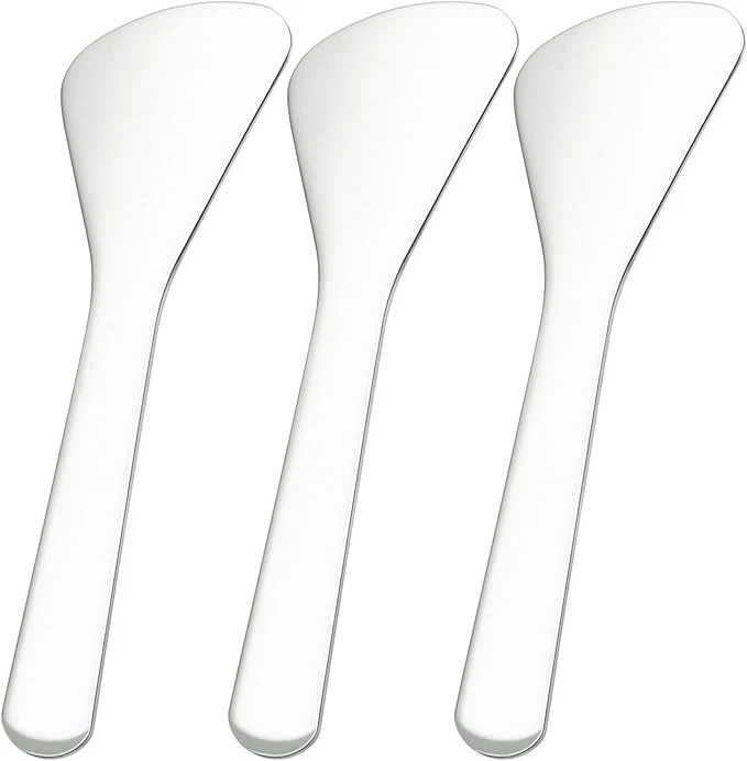 Trusted Pndeyo 3pcs Mini Stainless Steel Makeup Spatula Reusable Cosmetic Cream Genuine