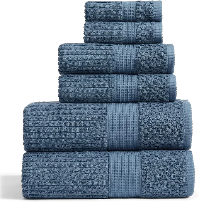 Optimized Springtree Home Cotton Bath Towel Set 6 Piece Set Absorbent World-Class
