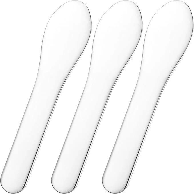 Premium Material Pndeyo 3pcs Mini Stainless Steel Makeup Spatula Reusable Cosmetic Cream Luxury
