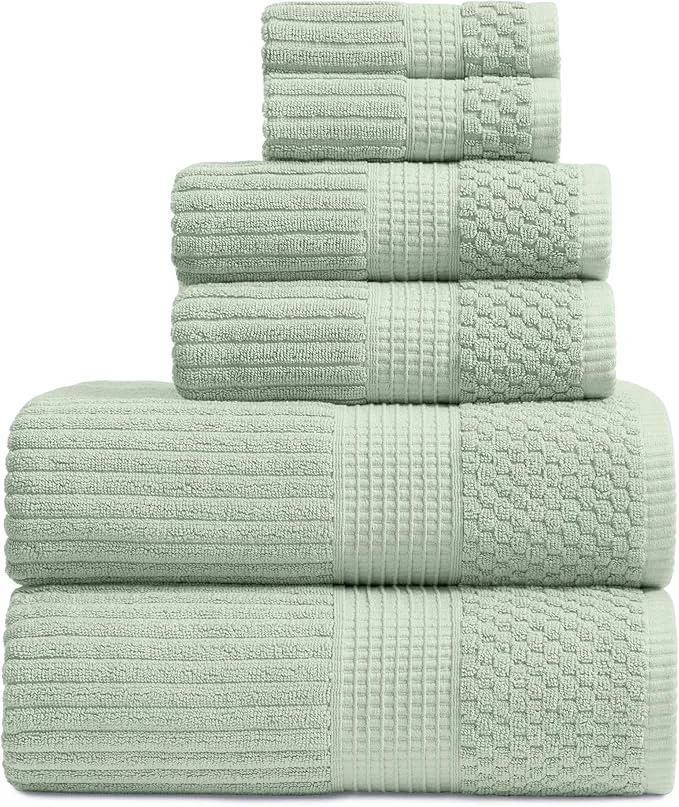 Flexible Springtree Home Cotton Bath Towel Set 6 Piece Set Absorbent Secure