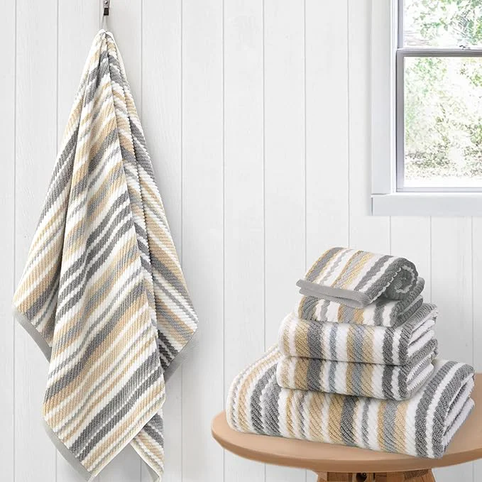Environmentally Friendly Cotton Towels Set of 6 2 Absorbent Hand 16 x27 2 Lightweight Washcloth Certified