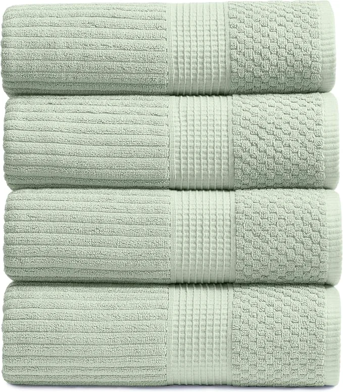 Outstanding Springtree Home Cotton Bath Towel Set of 4 Super Soft Absorbent Professional