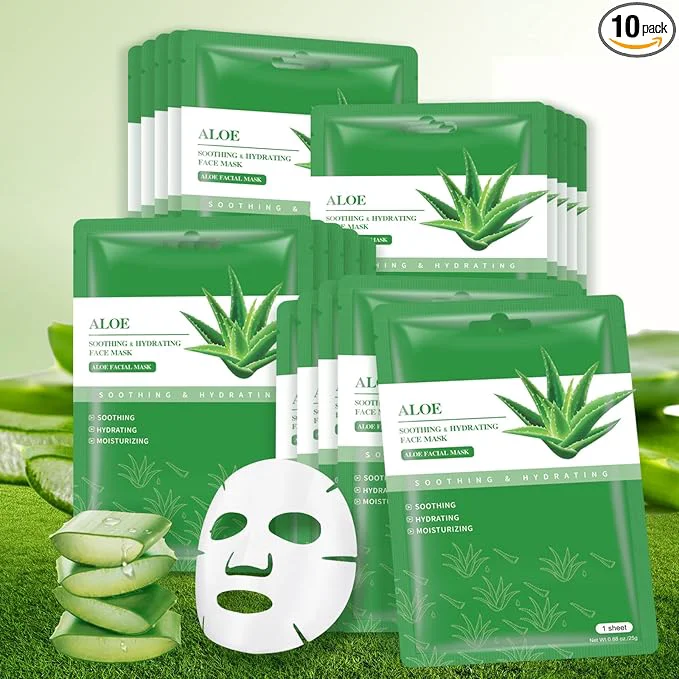 Authentic Face Masks Skincare Sheet Mask Aloe Vera Sheets Mask Hydrating Face Masks High-Performance