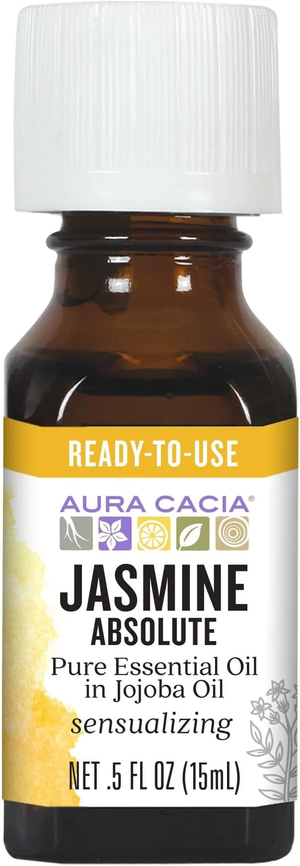 World-Class Precious Essentials Oil Jasmine Absolute w Jojoba Aura Cacia 0.5 oz Oil Convenient