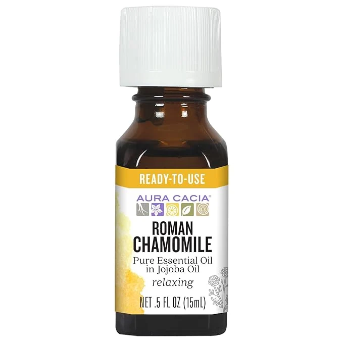Fine Aura Cacia Roman Chamomile in Jojoba Oil Pure Therapeutic Grade Fast