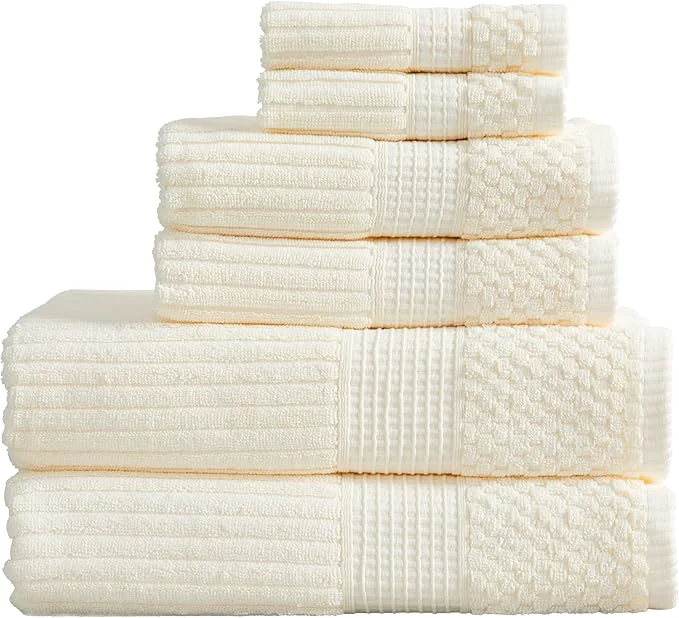 Consistent Springtree Home Cotton Bath Towel Set 6 Piece Set Absorbent Versatile