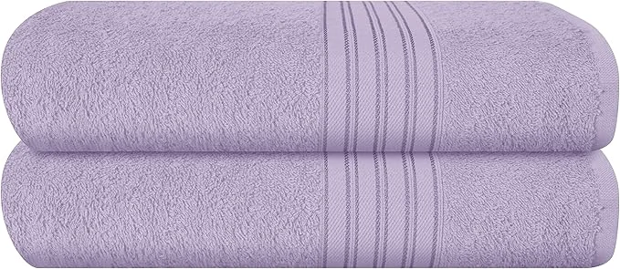 Sophisticated BOUTIQUO Cotton 2 Pack Bath Towel Set 28x55 inches Eco-Friendly Large Original Design
