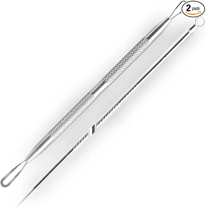 Trendy 2 Pcs Pimple Extractor Tool 410 Grade Stainless Steel Comedone Extractor Luxury