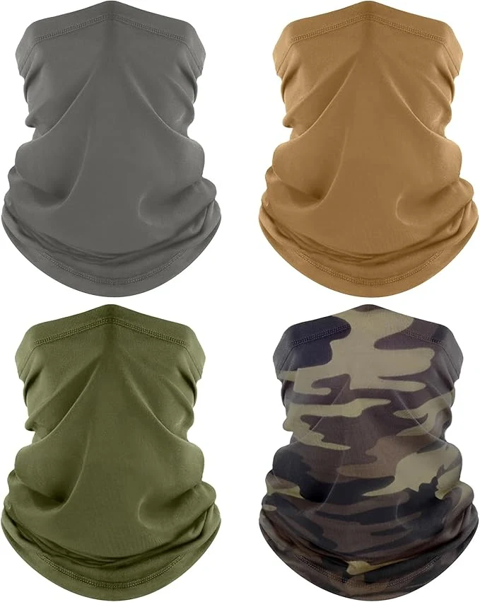 Superior ROXUN 4 Pack Neck Gaiter Cooling Breathable Face Mask UV Protection Scarf Clean