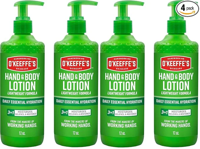 Expertly Made O'Keeffe's Hand and Body Lotion - 12 oz Pump - Daily Essential Hydration Dependable