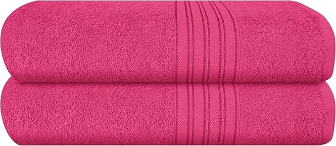 Efficient BOUTIQUO Cotton 2 Pack Bath Towel Set 28x55 Eco-Friendly Large Bath Towels High-Performance