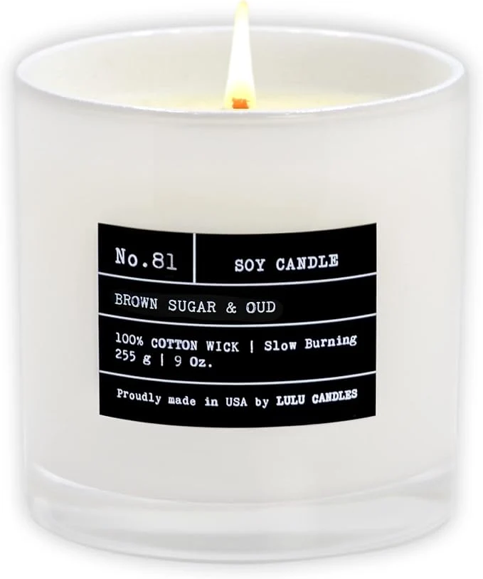 Smooth Lulu Candles Brown Sugar Oud Luxury Scented Soy Jar Candle Hand Poured Trusted
