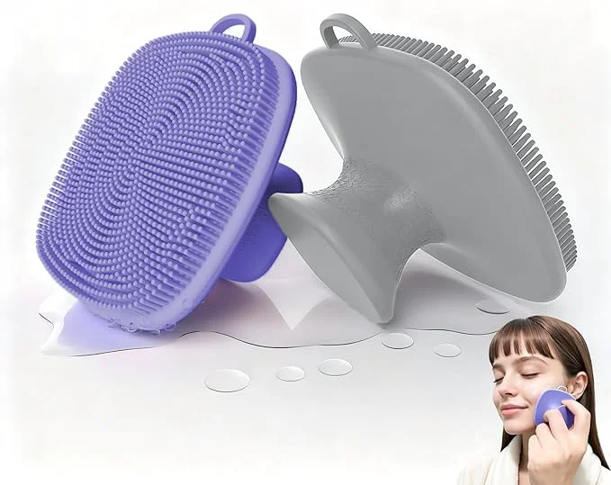 Dependable 2 Pack Face Scrubber Silicone Facial Cleansing Brush Fine