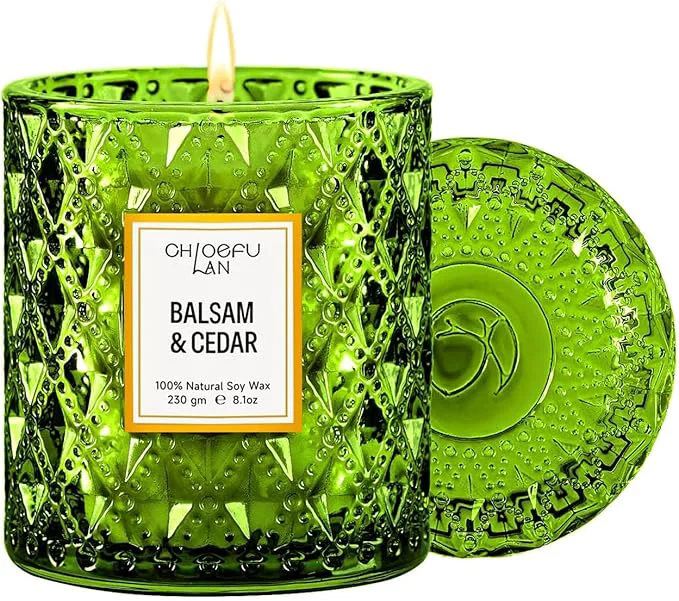 Reusable Chloefu LAN Balsam Cedar Scented Candle Christmas Candles Gift Christmas Innovative