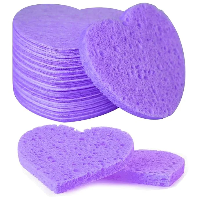 Flexible 50-Count Facial Sponges Compressed Natural Cellulose Face Sponge Safe