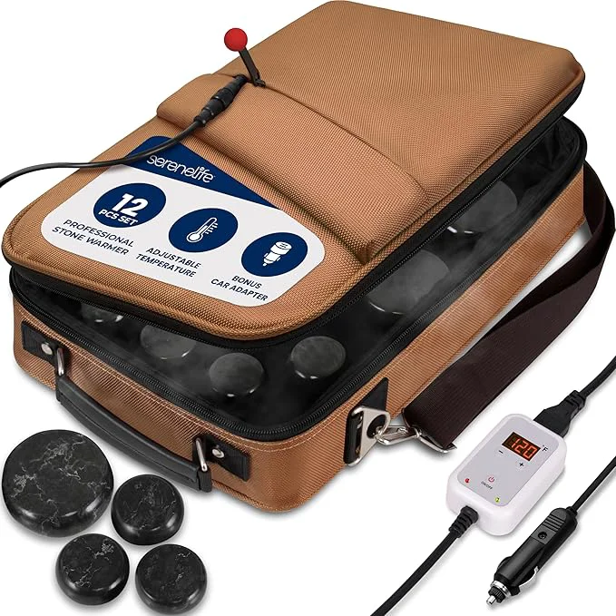 Durable SereneLife Portable Massage Stone Warmer Set Proven